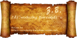 Závodszky Barnabás névjegykártya