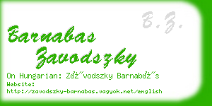 barnabas zavodszky business card